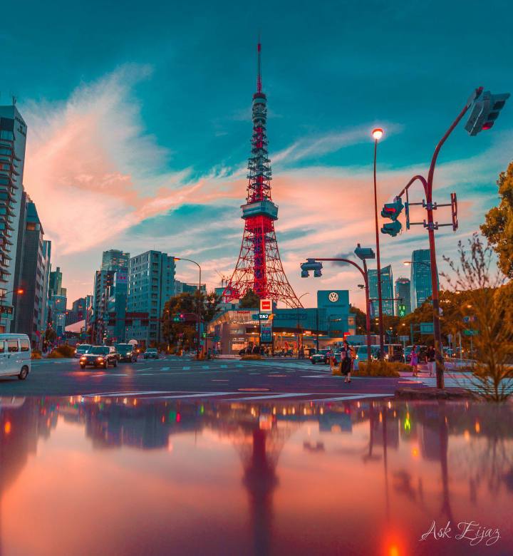 Tokyo Tower after sunset