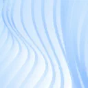 Soft white and blue waves curving across a surface